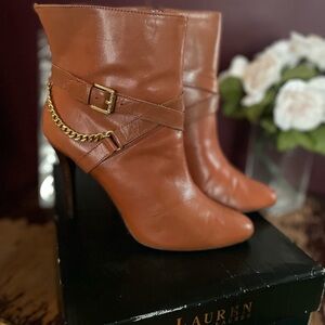 Lauren Ralph Lauren Brown Heeled Ankle Boots